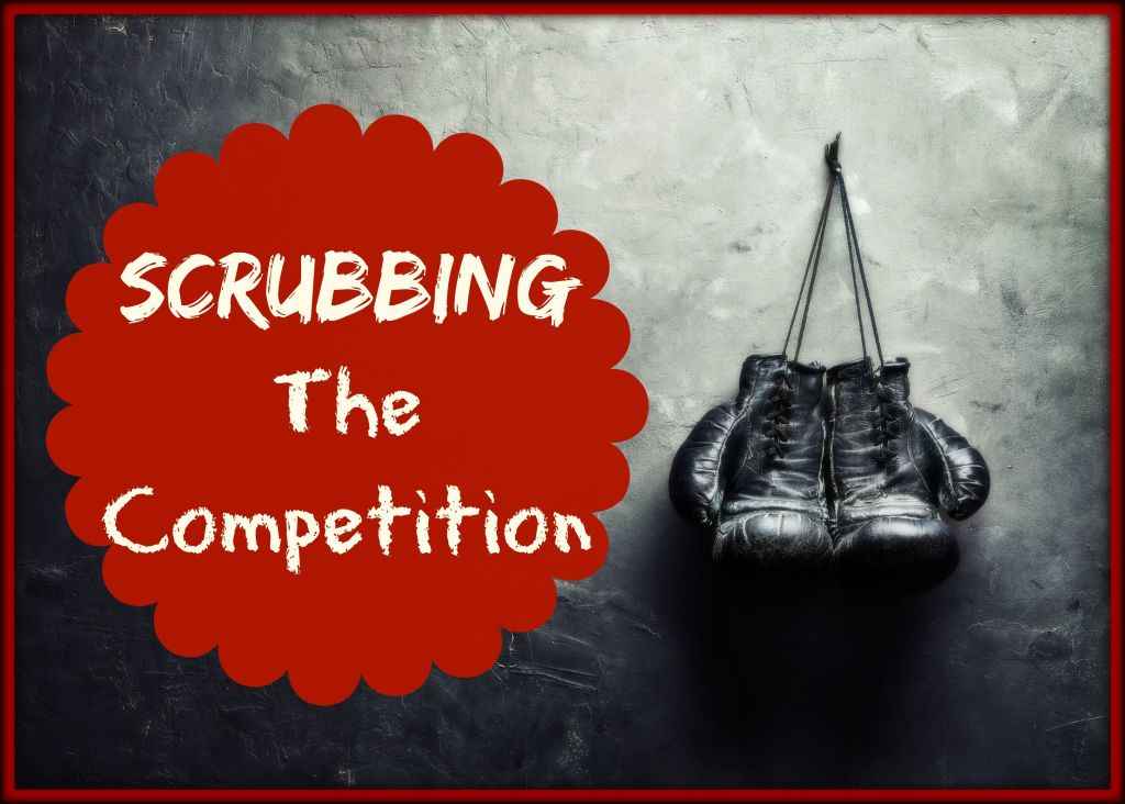 old boxing gloves hang on nail on texture wall with copy space for text. Retirement concept